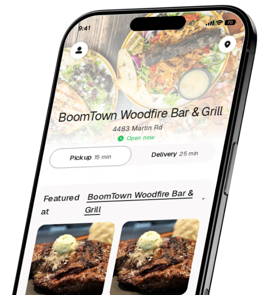 BoomTown Woodfire Bar & Grill app preview