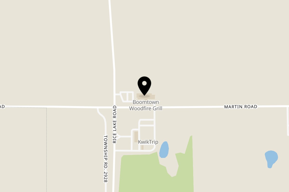 Map showing the location of BoomTown Woodfire Bar & Grill Duluth on 4483 Martin Rd in Duluth
